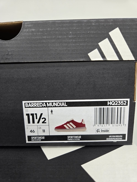 adidas Men\'s Barreda Mundial HQ2352 Better Scarlet Off White Shoes Size 11.5 main image 4